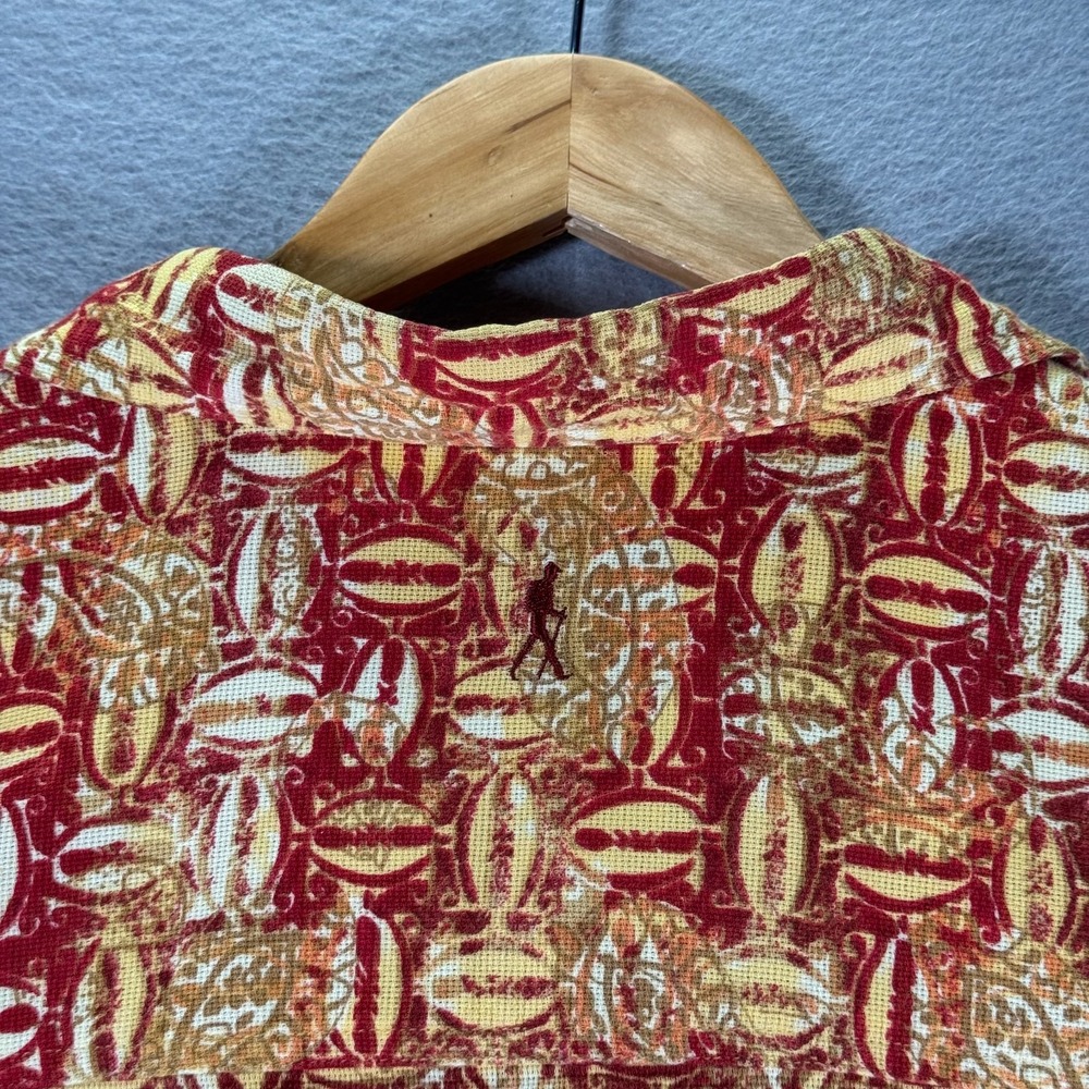 Vintage Royal Robbins Hawaiian Shirt Men Large Yellow Red Paisley Travel Comfort - Picture 4 of 10